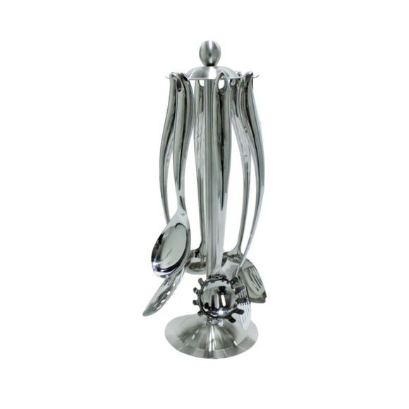 7-Piece Chrome Kitchen Utensil Set - Ergonomic and Elegant Handles - Picture 2 of 5